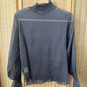 Ash blue see-through blouse